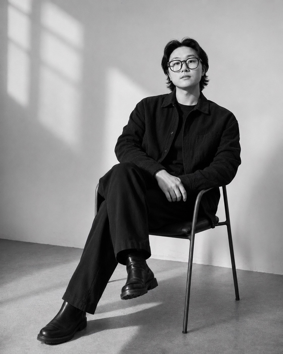 Black-and-white editorial portrait of Hyeonseok Jeong